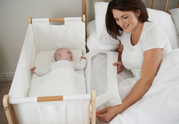 baby, mother, bed, bassinet, cosleep