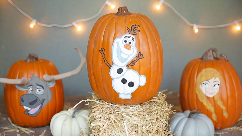 olaf painted pumpkin