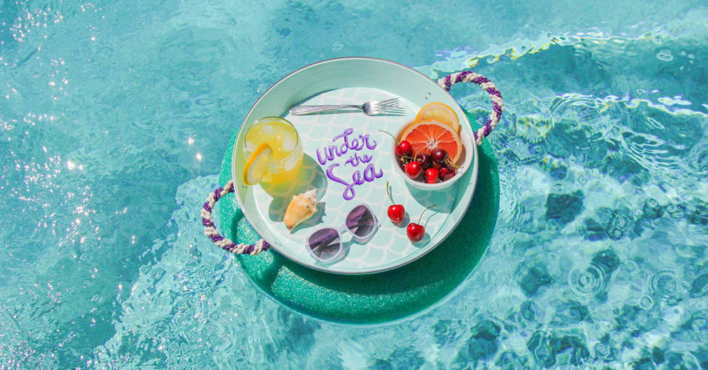 little mermaid pool tray