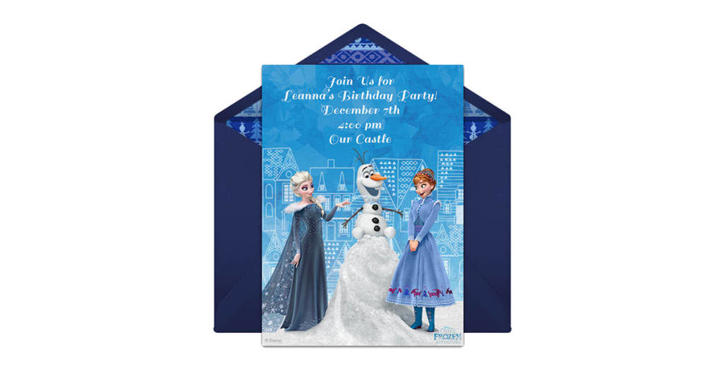 olaf's frozen adventure invitation