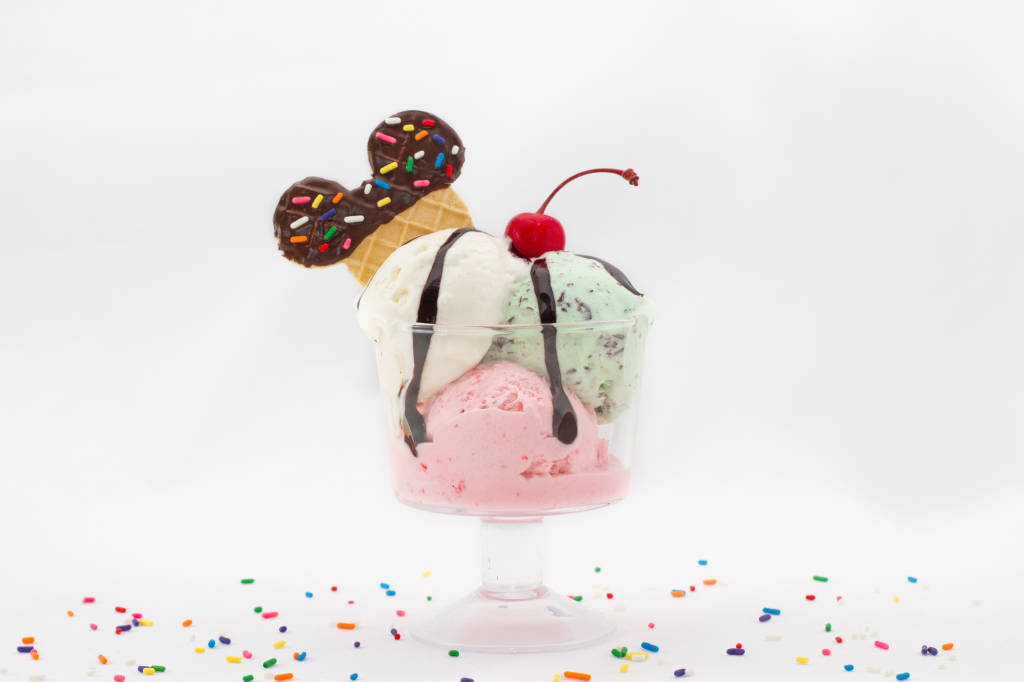 mickey ice cream sundae