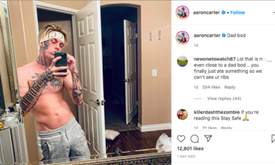 Aaron Carter Shows Off 'Dad Bod' After Announcing Girlfriend's Pregnancy