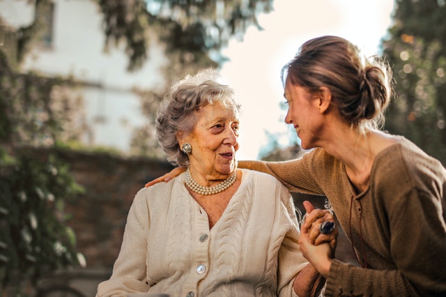 College student volunteers to provide help to the elderly [via Telehealth access]