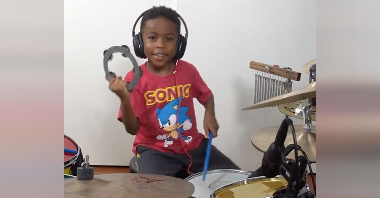 6-Yr-Old Takes World By Storm With Epic Drumming Skills He's Been Honing For Years.