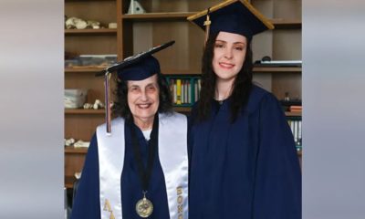 75-Yr-Old Graduates College With 22-Yr-Old Granddaughter At Her Side.