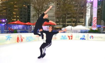 Brother-Sister Ice Dancers Show Off Impressive Moves In Heart Of New York City.