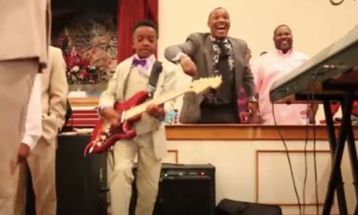 Dad Has Adorable Freak-Out When He Sees Son Performing Epic Guitar Solo.