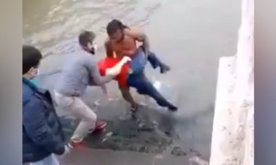 Dad Leaps Into River To Save Elderly Stranger Who Was Floating Face Down.