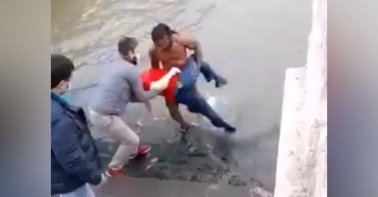 Dad Leaps Into River To Save Elderly Stranger Who Was Floating Face Down.