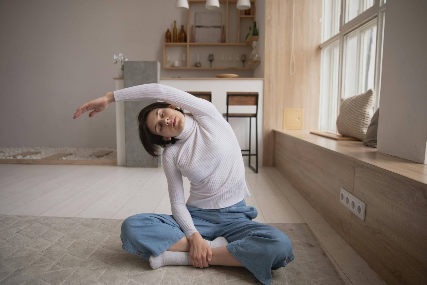 Girl doing stretching