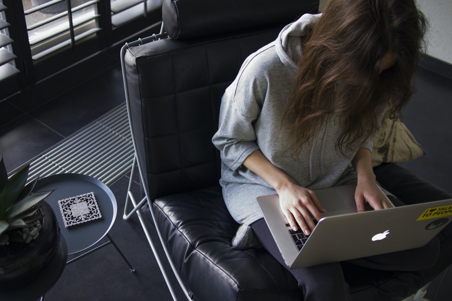 Girl working on laptop