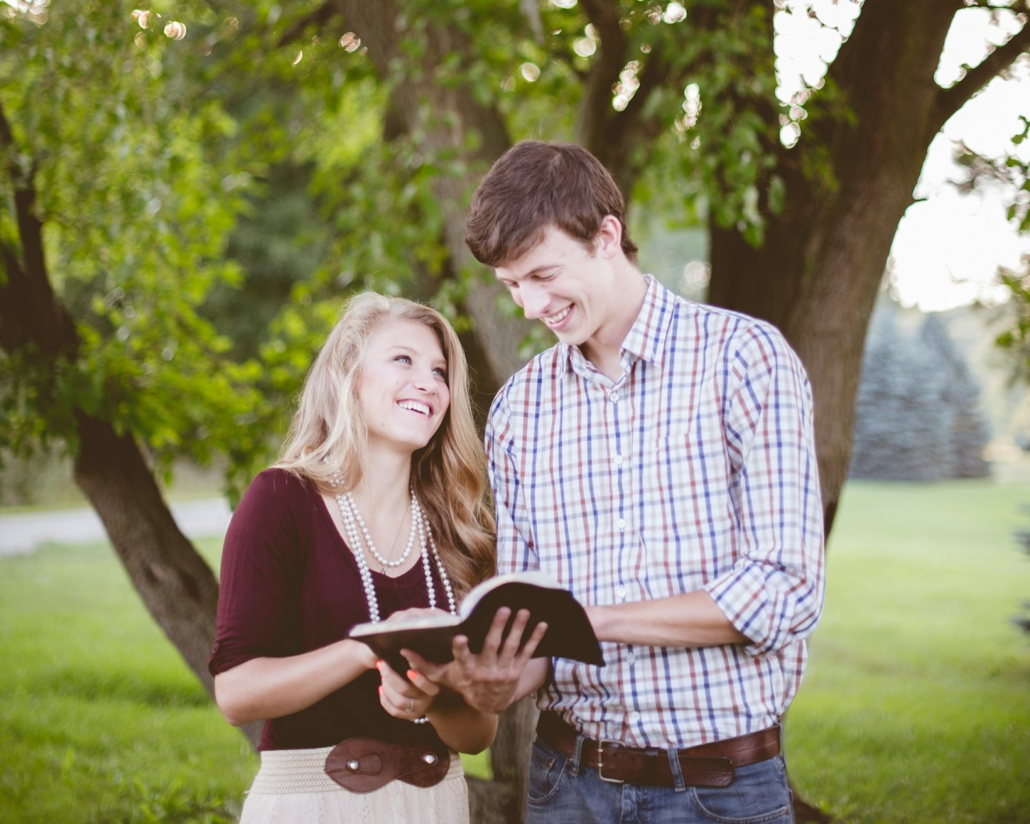 couple under tree